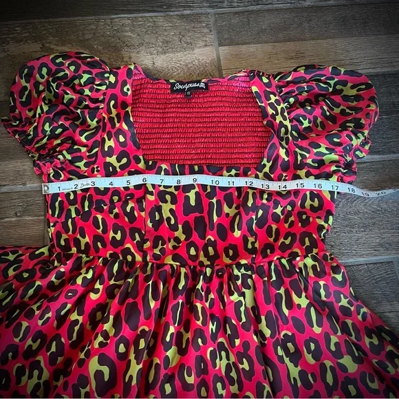 Sourpuss red leopard print dress S - Picture 5 of 10